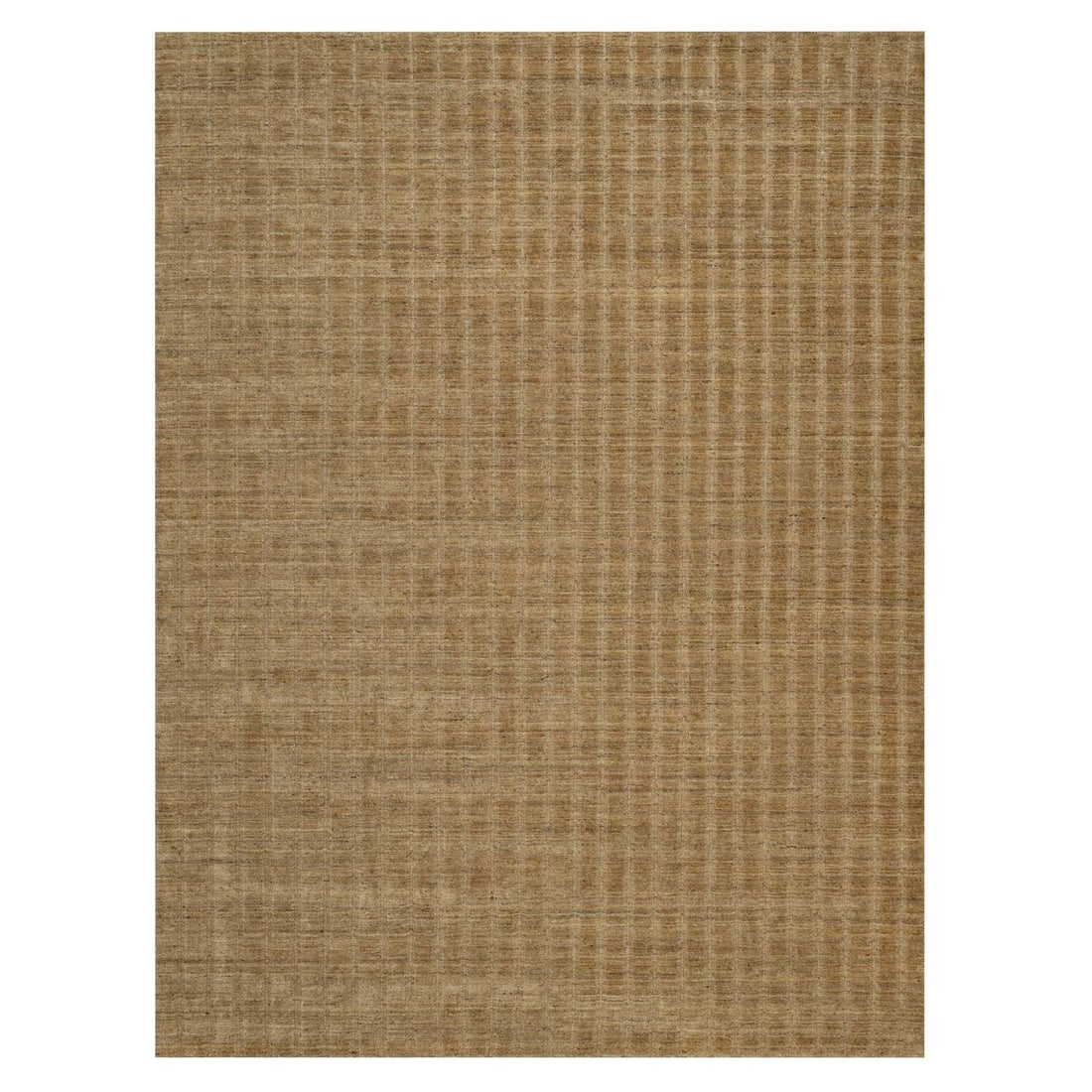 9'x12'1" Brown Undyed Natural Wool Vertical Stripes Design Hand Loomed Rug (1 of 11)