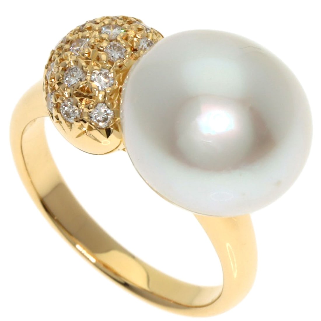 TASAKI Pearl Diamond Ring K18 Yellow Gold (1 of 9)