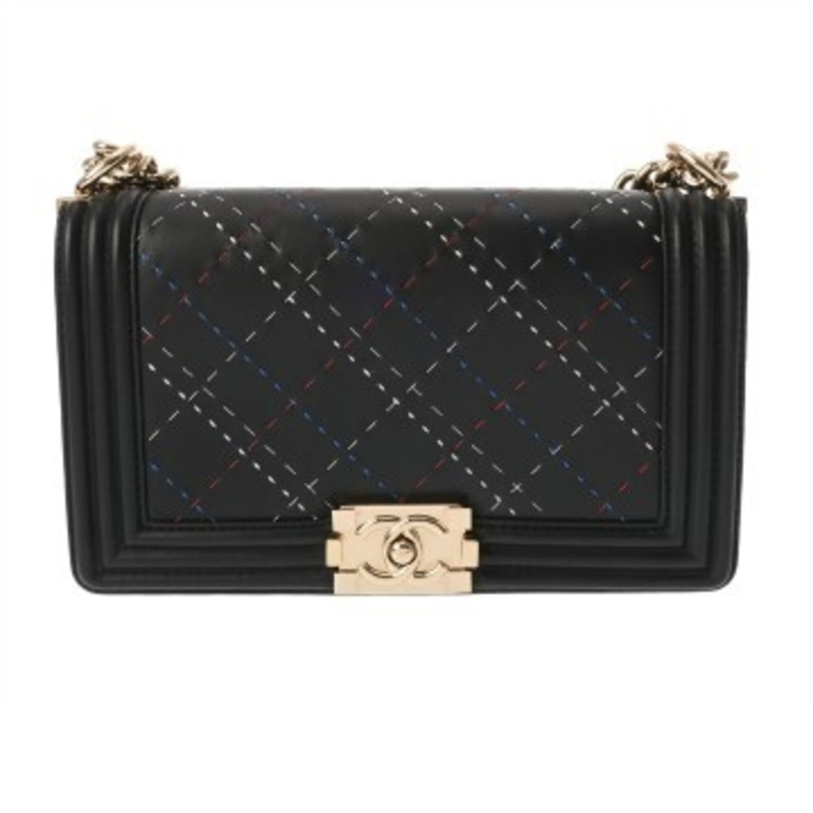 Chanel Leather Shoulder Bag: Chanel Leather Shoulder Bag A timeless Chanel leather shoulder bag in sleek black, adorned with classic champagne gold hardware, adds a touch of sophistication to any outfit. With its spacious