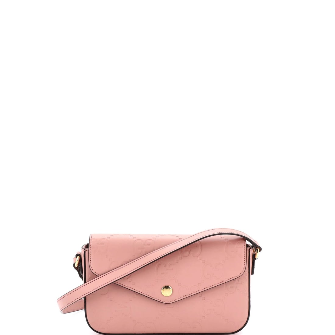 Gucci super mini envelope flap crossbody bag with jumbo GG embossed leather. (1 of 5)