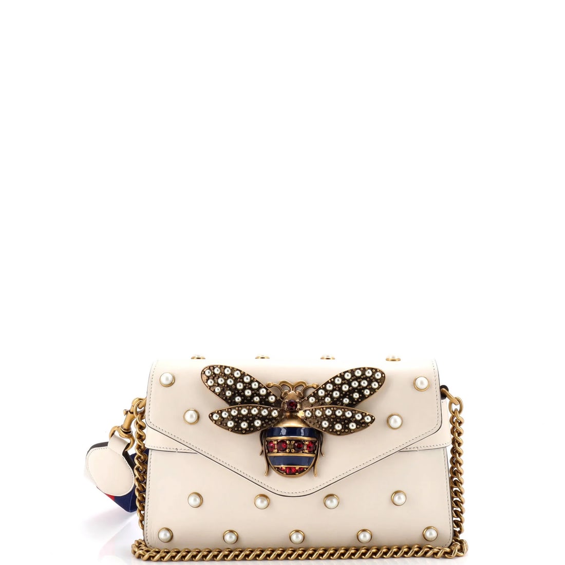Gucci Broadway Pearly Bee Shoulder Bag Embellished Leather Mini (1 of 6)
