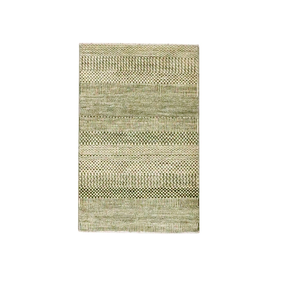 Modern Hand Knotted Wool Rug in Beige with Silk Mat and Grass Design: Modern Hand Knotted Wool Rug in Beige with Silk Mat and Grass Design Experience the timeless beauty of India's rich cultural heritage with this stunning modern hand-knotted wool rug, featuring an