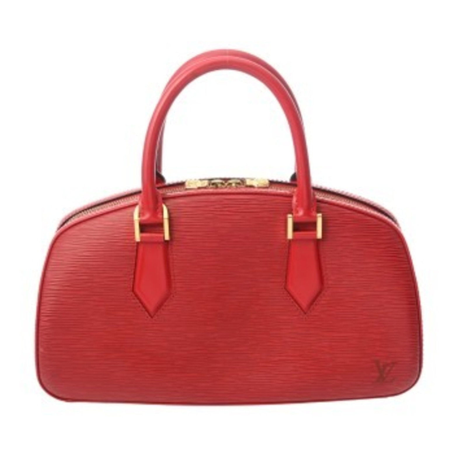 Louis Vuitton Handbag Epi Leather: Louis Vuitton Handbag Epi Leather A stunning Louis Vuitton handbag in Castilian Red Epi Leather, boasting the iconic monogram pattern and sleek design that defines luxury. With its classic size and