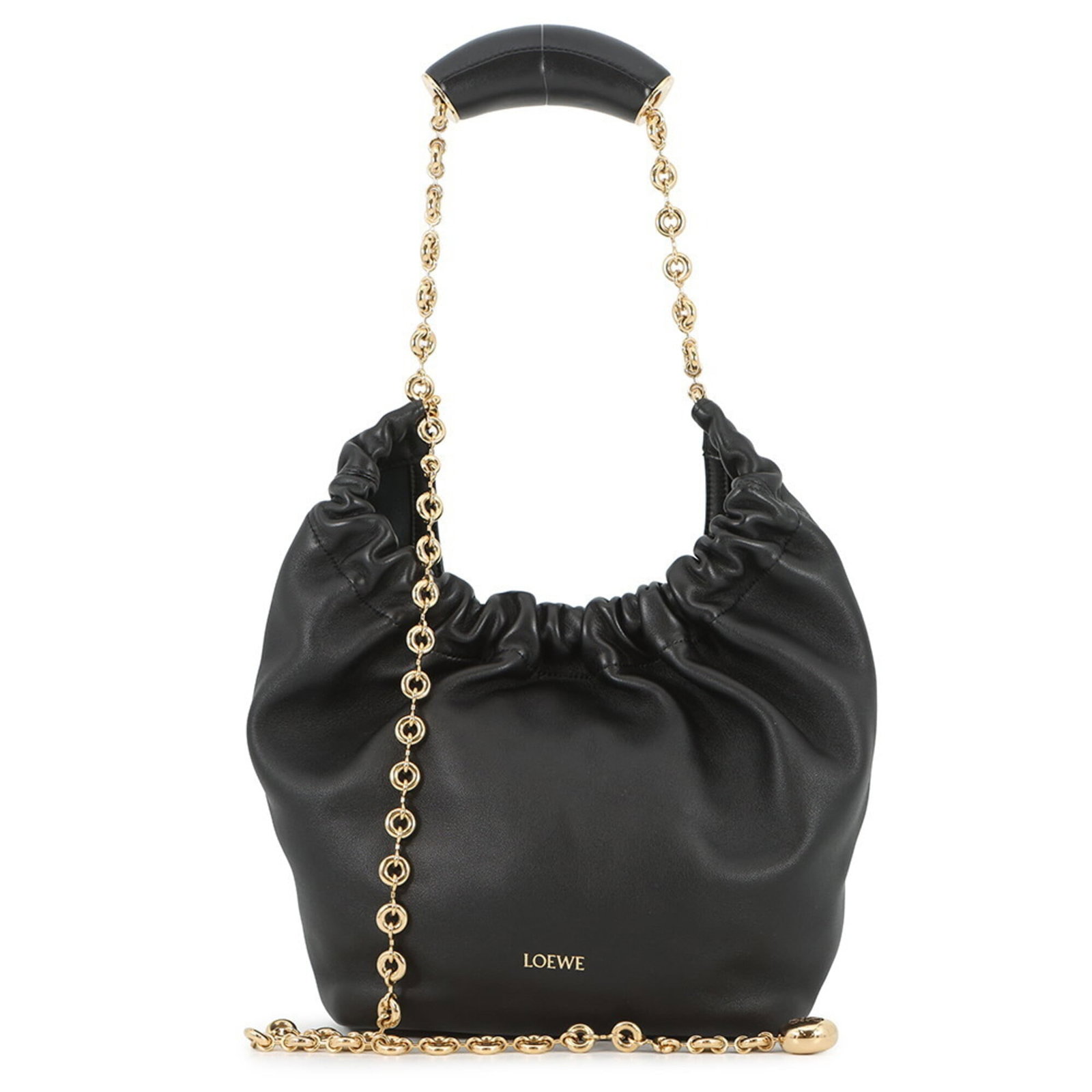 Loewe Handbag, Shoulder Bag: Loewe Handbag, Shoulder Bag Elevate your style with the timeless elegance of Loewe, renowned for its exceptional craftsmanship and sophisticated designs. This stunning black shoulder bag boasts sleek