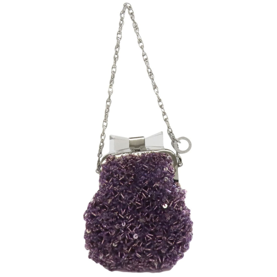 Mini Anteprima Handbag Pouch Beads: Mini Anteprima Handbag Pouch Beads Elevate your style with the Mini Anteprima Handbag Pouch Beads, a vibrant purple accessory pouch adorned with intricate beads that add a touch of whimsy to any