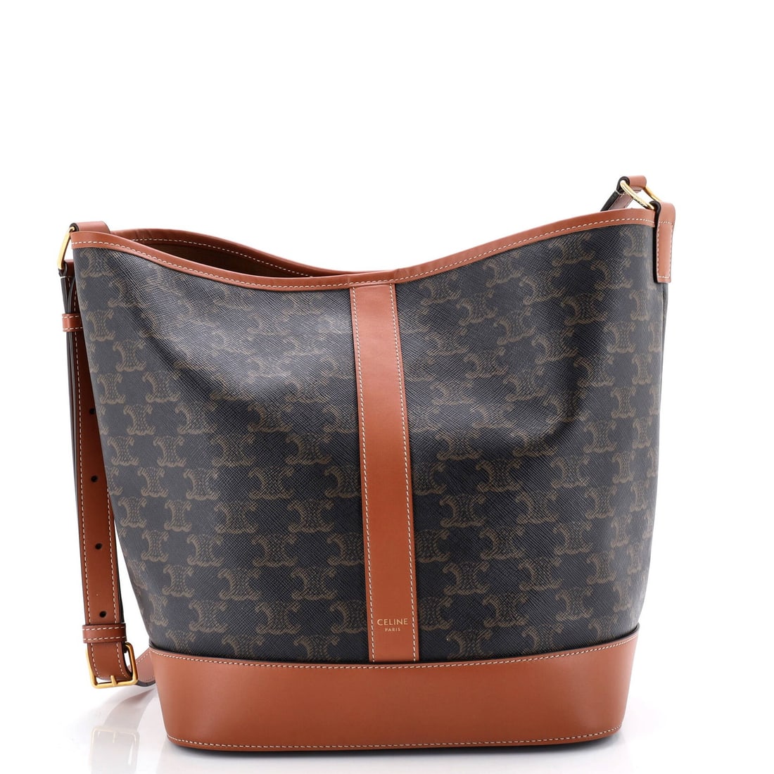 Celine medium coated canvas bucket bag triomphe (1 of 6)