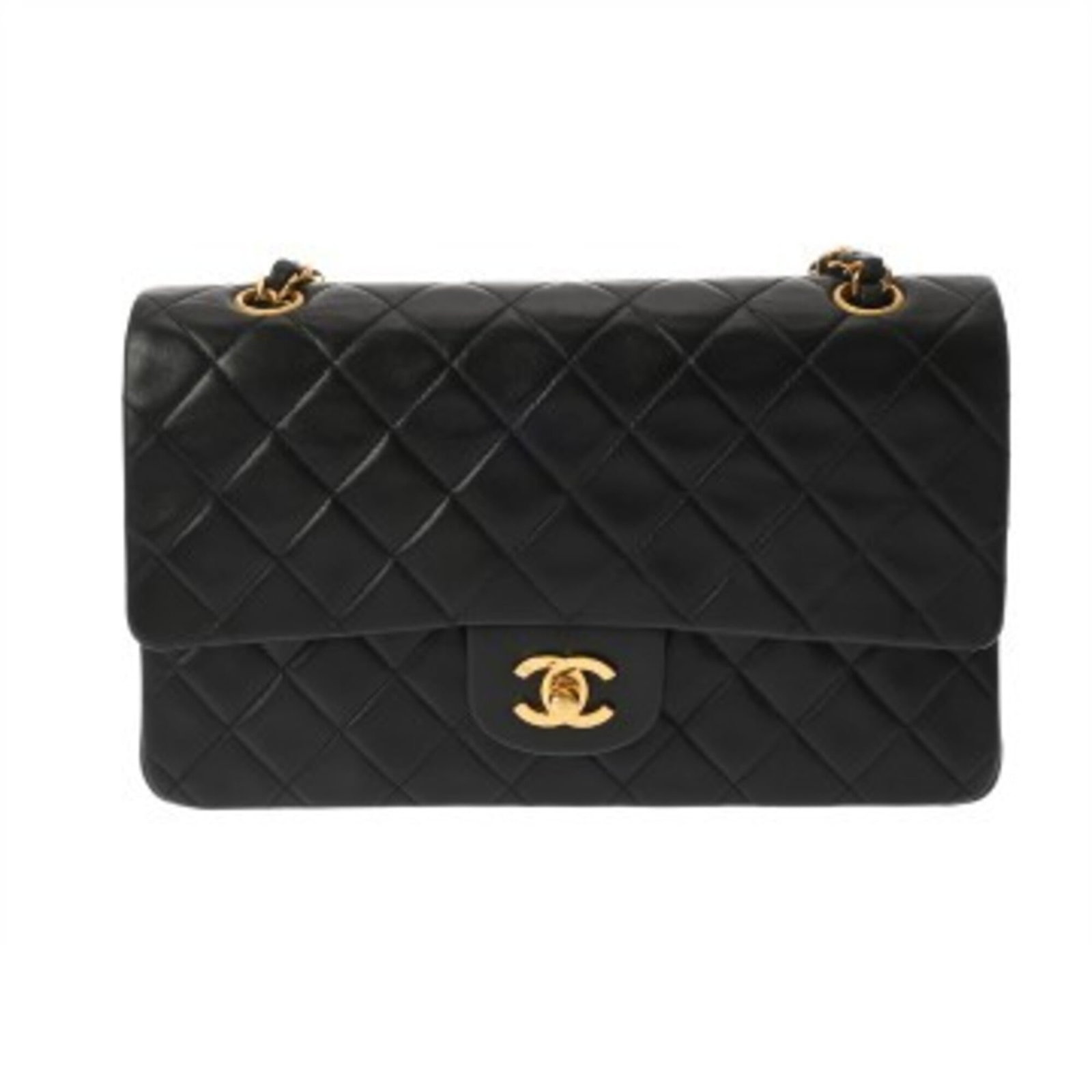 Chanel Leather Shoulder Bag: Chanel Leather Shoulder Bag A timeless Chanel classic, this black lambskin shoulder bag boasts sleek gold hardware and premium leather construction, exuding effortless chic. With its spacious interior
