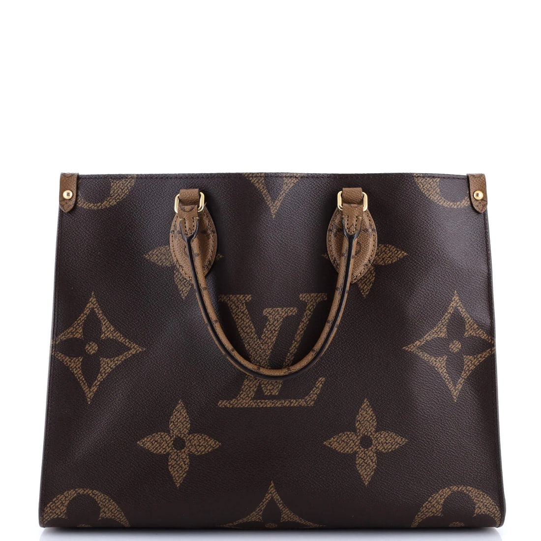 Louis Vuitton OnTheGo giant tote with reverse monogram MM: Louis Vuitton OnTheGo giant tote with reverse monogram MM Experience the ultimate in practical luxury with the iconic Louis Vuitton OnTheGo giant tote, boasting a spacious interior and effortless