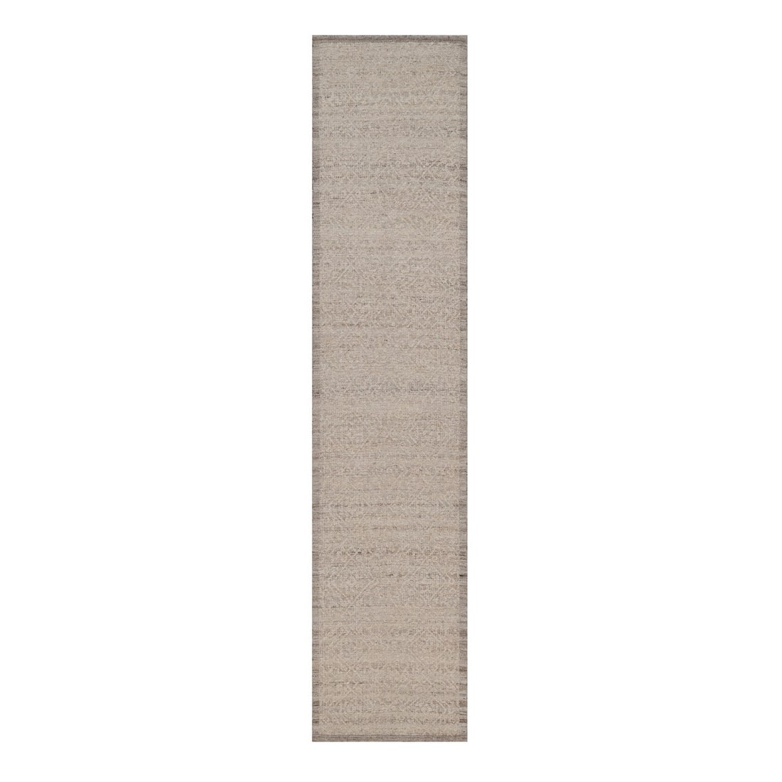 2'7"x12' Beaver Brown Textured Hand Knotted Modern Design Wool Runner Rug (1 of 8)