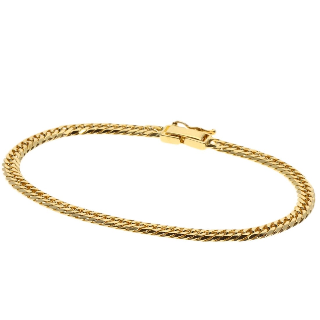 Curb chain Kihei 6-sided W Bracelet K18 Yellow Gold 10g (1 of 7)