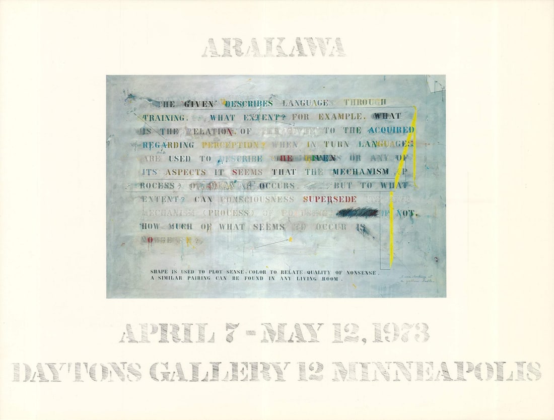 JASPER JOHNS Arakawa (Lg) 22" x 29" Offset Lithograph 1973 (1 of 4)