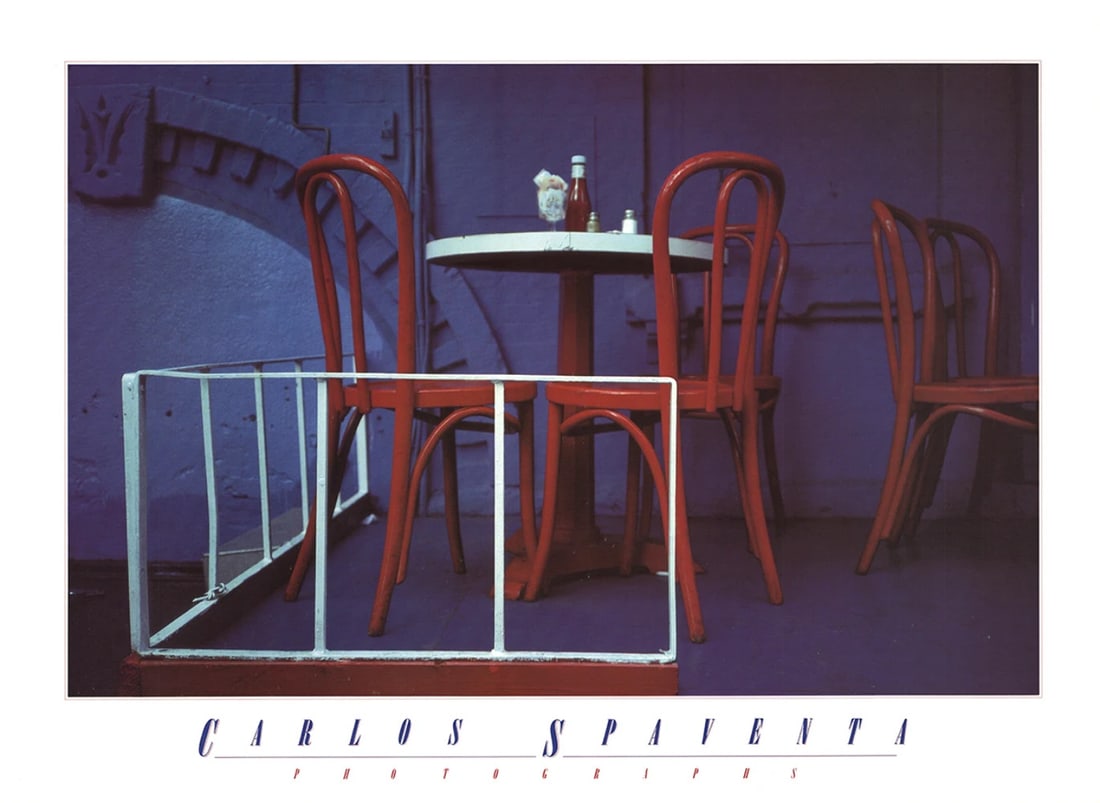 Carlos Spaventa red blue photography poster 1981 still life 23.5" x 31.5". (1 of 1)