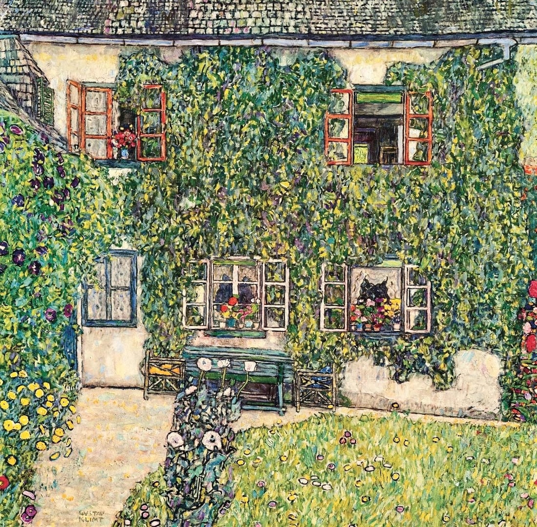 Gustav Klimt, Haus im Garten, from Eine Nachlese, Heliogravure and Collotype with Metallic Inks, (1 of 7)