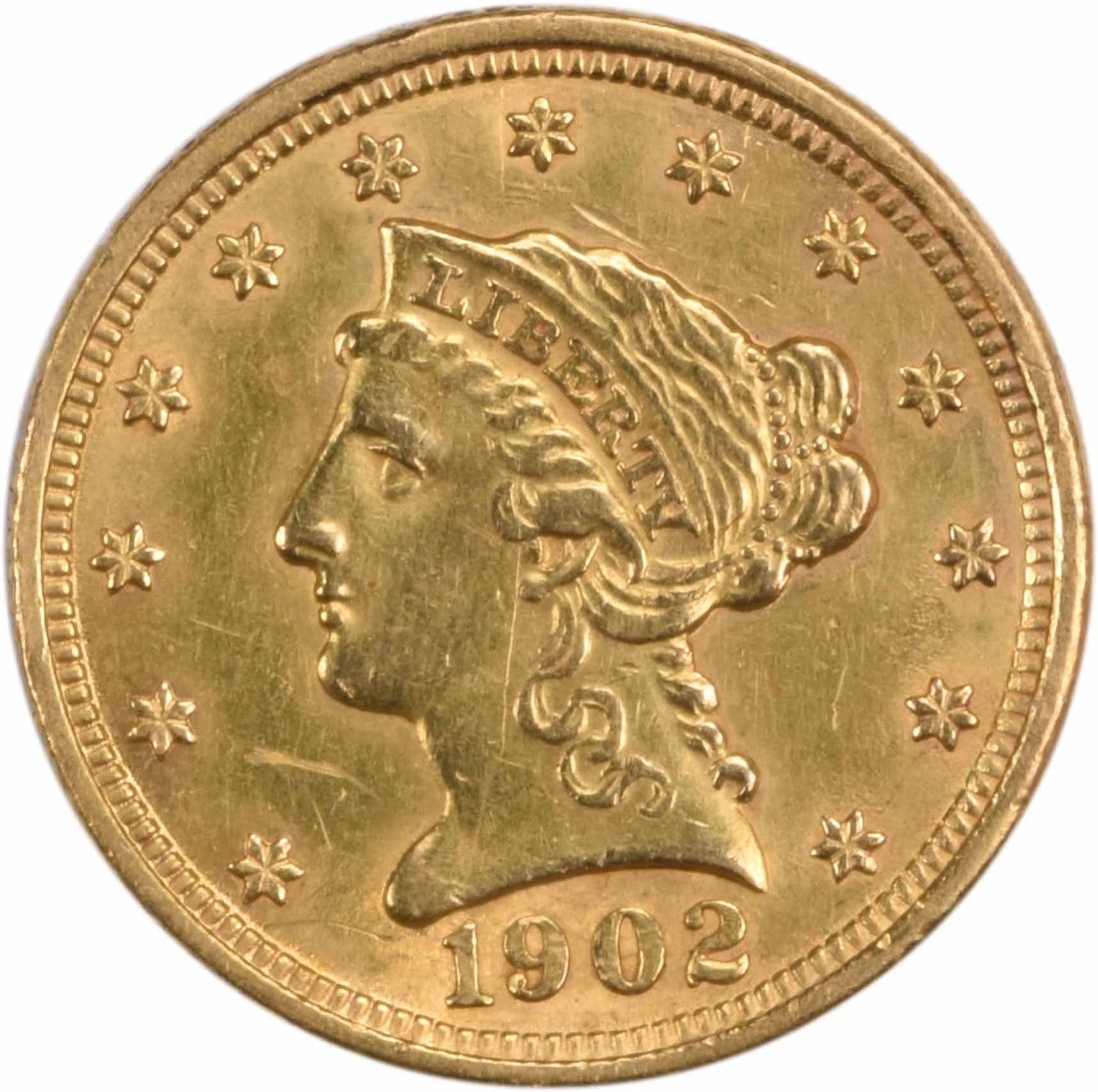 Gold Liberty Head AU Slider Uncertified $2.50 1902 (1 of 2)
