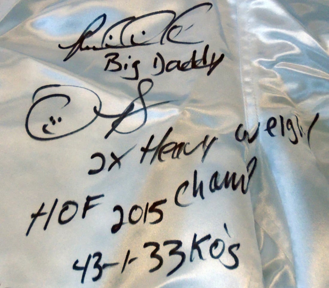 Riddick Bowe Autographed Boxing Trunks (JSA) - 3