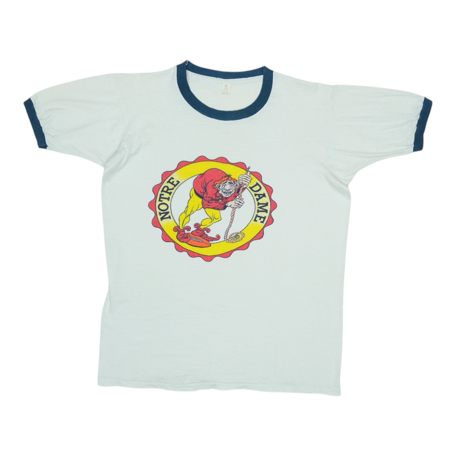 Hunchback Shirt of Notre Dame: Hunchback Shirt of Notre Dame Get ready to relive the iconic style of 1970s Notre Dame with this vintage Hunchback Shirt. Featuring front and back graphics, this original vintage tee boasts a unique