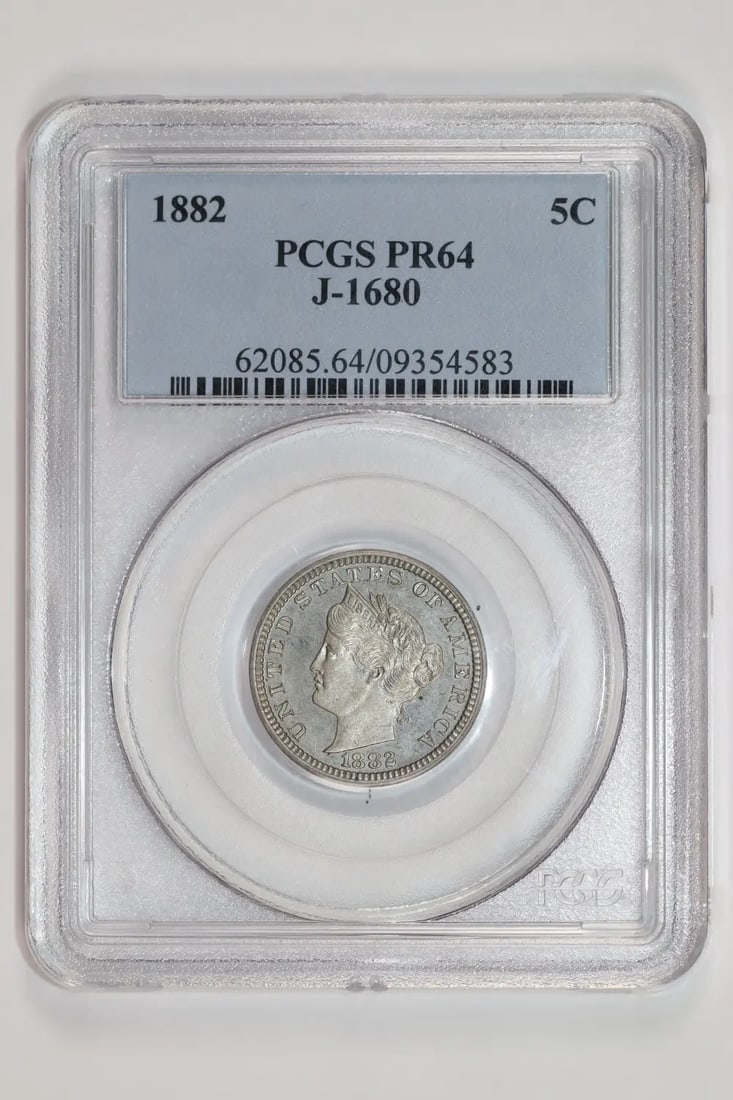 1882 PROOF LIBERTY V NICKEL PATTERN J-1680 PCGS PR64 (1 of 2)