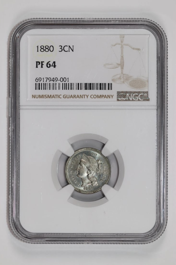 1880 PROOF THREE CENT NICKEL NGC PR64 (1 of 2)