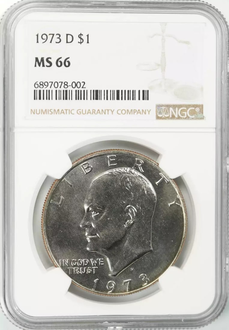 Ike Dollar Eisenhower 1973 Mint State Unc Certified $1 MS 66 (1 of 4)