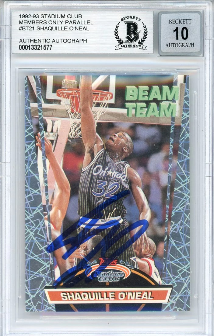 Shaquille O'Neal Autographed 1992-93 Topps Stadium Club Members Only Beam Team C (1 of 2)