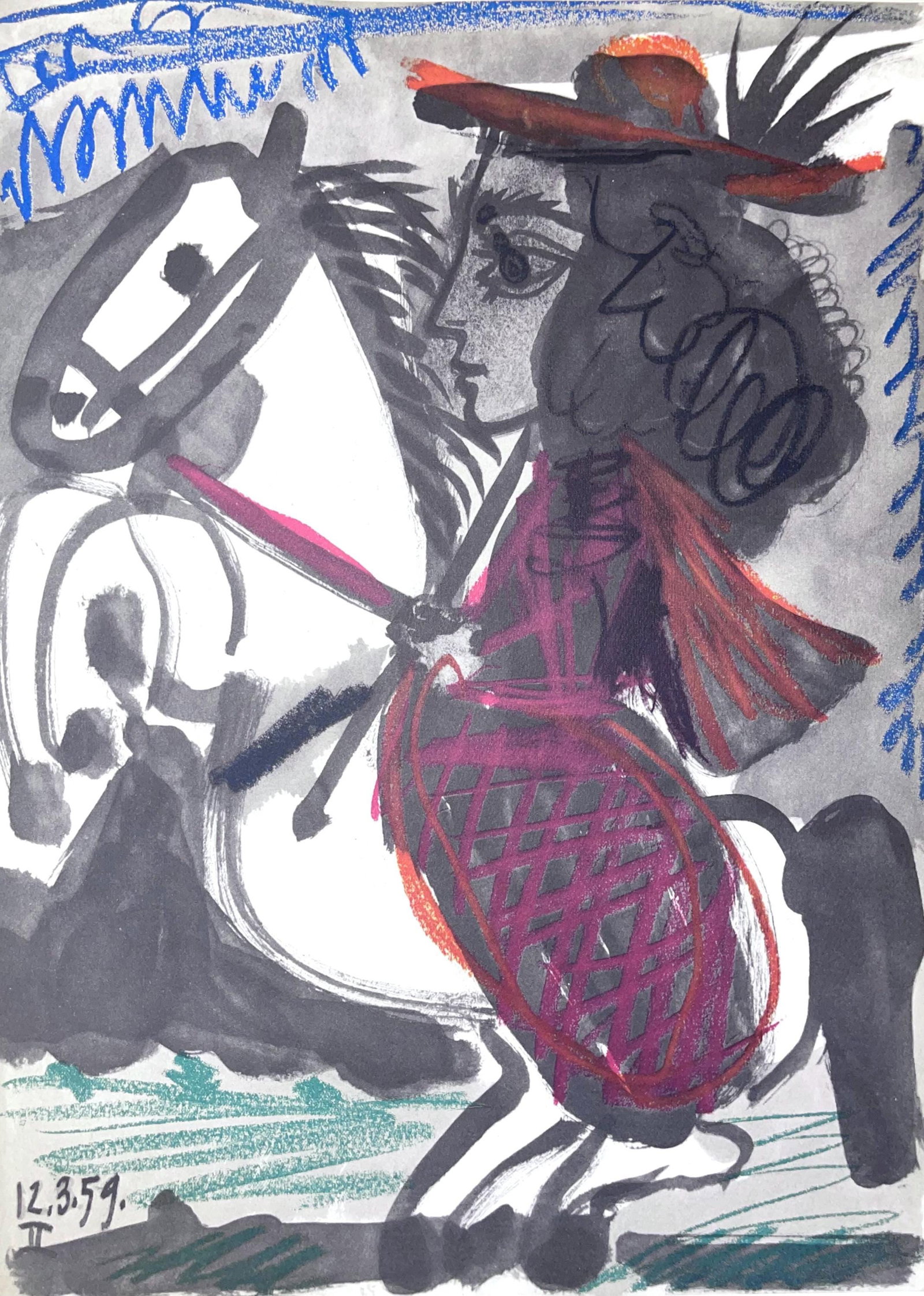 Pablo Picasso, Composition (Bloch 1276; Czwiklitzer 23), Toros y Toreros, Lithograph (1 of 7)