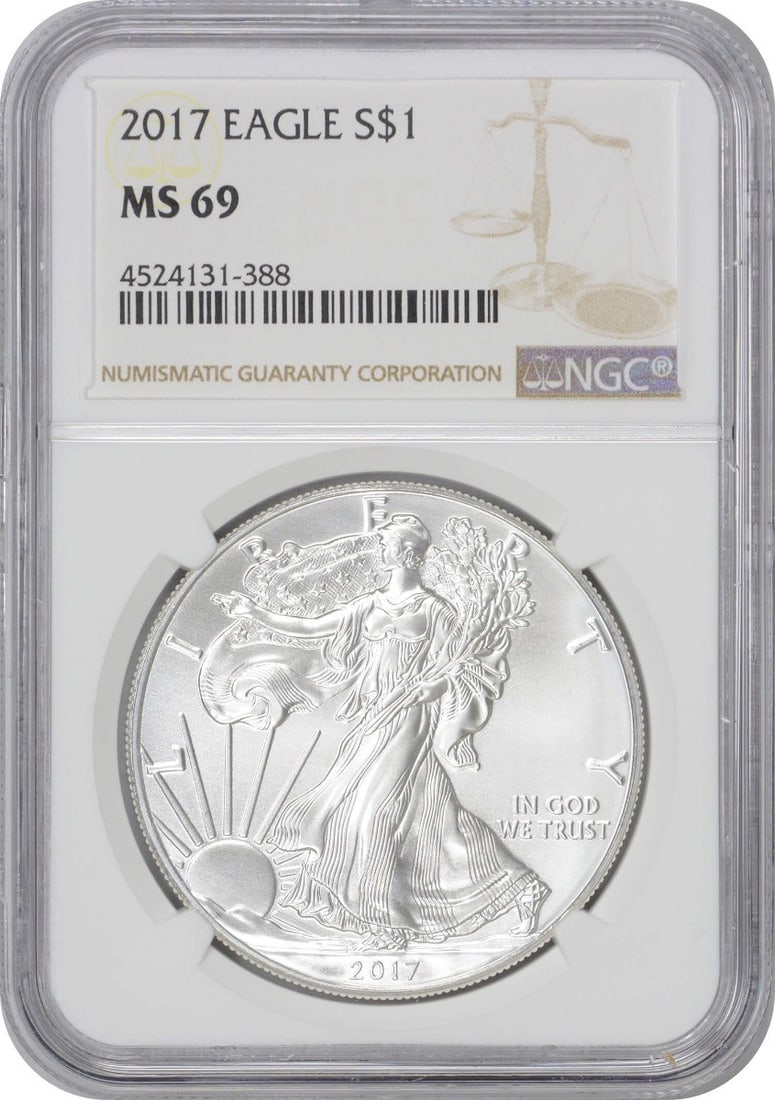 2017 American Silver Eagle Dollar MS69 NGC (1 of 1)