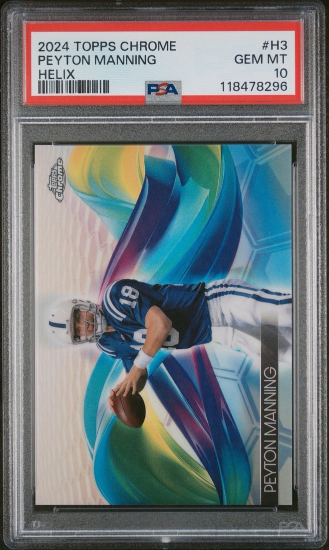 2024 TOPPS CHROME PEYTON MANNING #H3 HELIX PSA 10 (1 of 3)