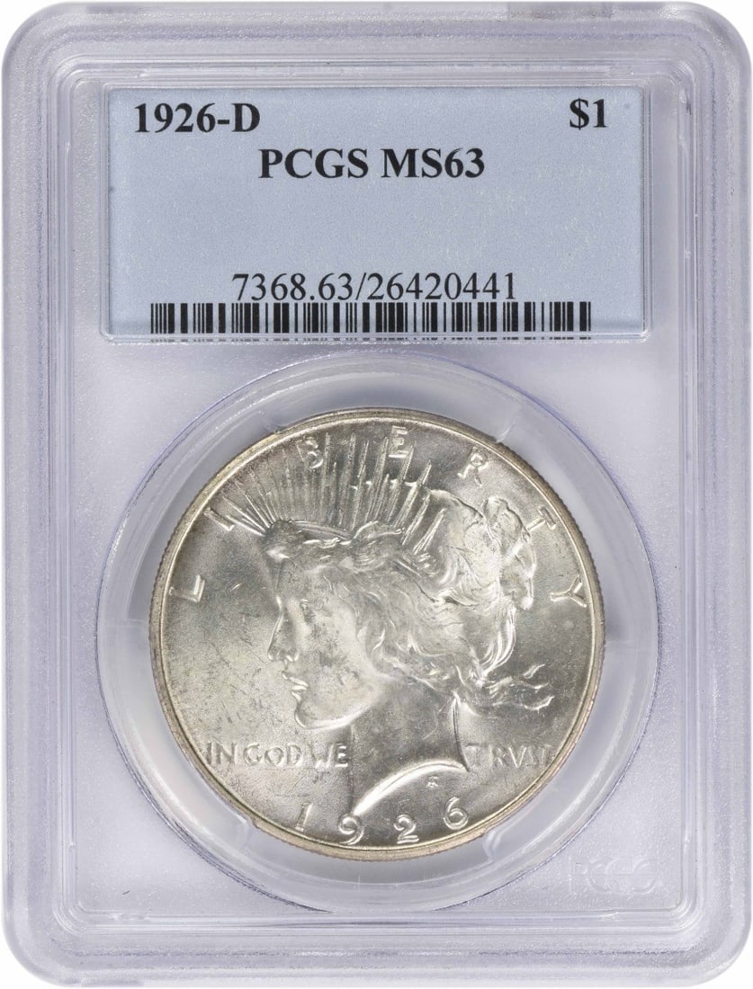 MS63 PCGS Peace Silver Dollar 1926-D (1 of 1)