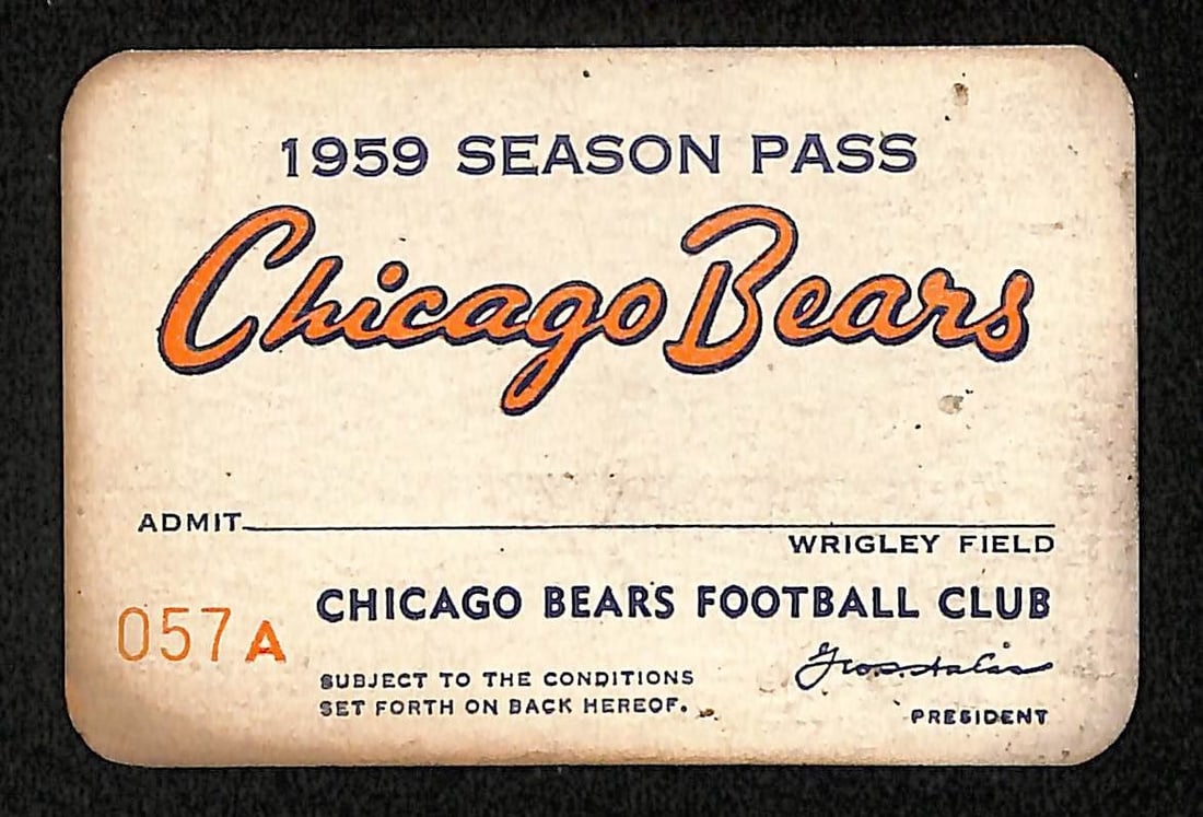 Vintage Chicago Bears Football Club Season Pass (1 of 1)