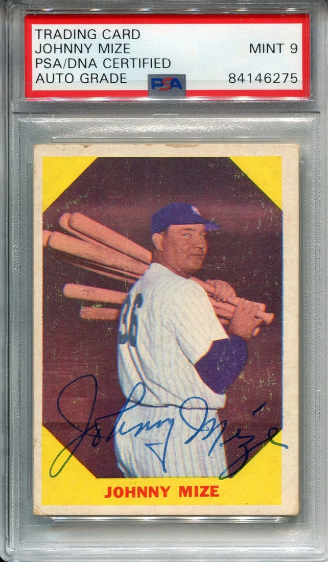 Johnny Mize Autographed 1960 Fleer Card (PSA) (1 of 1)