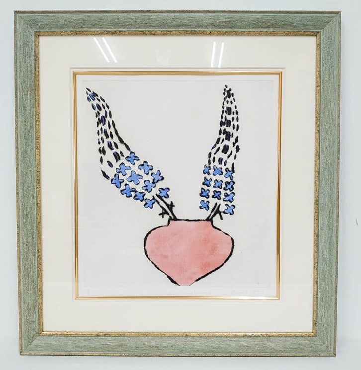 Richard Spare Uk Art Drypoint Signed Hearts Flowers Etching (1 of 11)