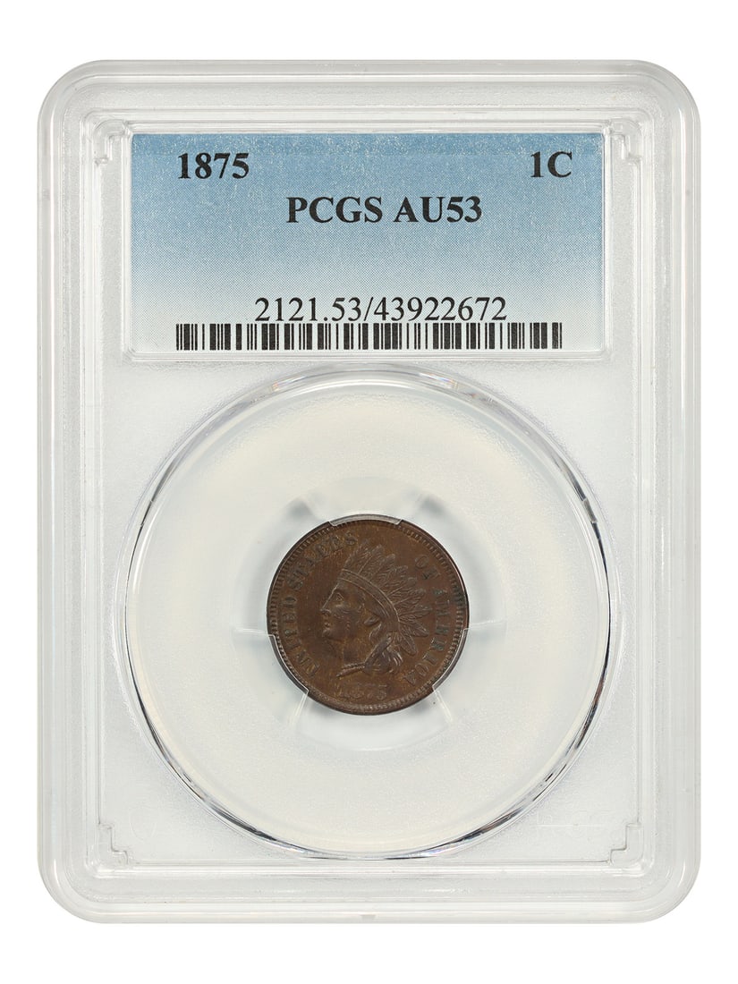 1875 1C PCGS AU53 - Indian Cent - Popular Type Coin (1 of 4)