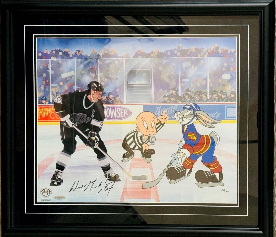 Wayne Gretzky Signed "The Great Ones" L.E. Cel 368/ 750 Upper Deck & Warner Bros.: Wayne Gretzky Signed "The Great Ones" L.E. Cel 368/ 750 Upper Deck & Warner Bros. Get ready to own a piece of hockey history with this rare and unique Wayne Gretzky signed "The Great Ones" L.E. Cel, a