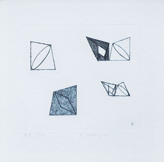 Robert Mangold Etching Drypoint Aquatint Page 5 Limited 10 Triangle pattern 1989 (1 of 2)