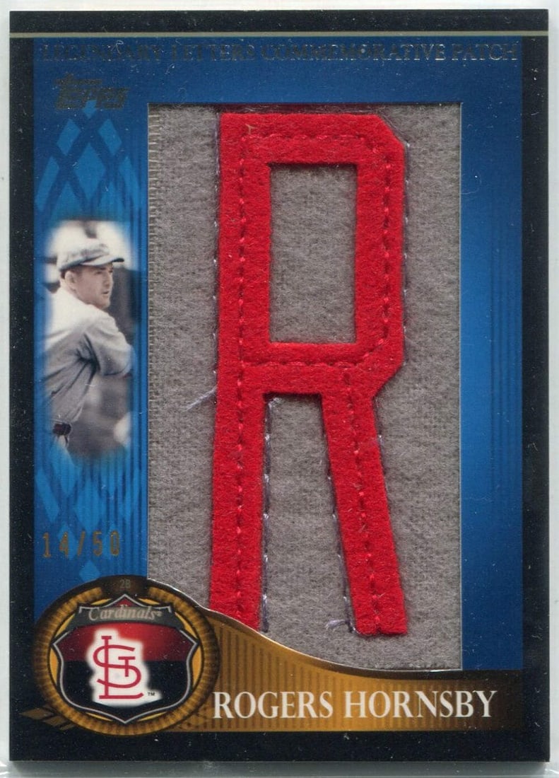 Rogers Hornsby 2009 Topps Legends Of The Game Commemorative Letter Patch Card #L (1 of 2)