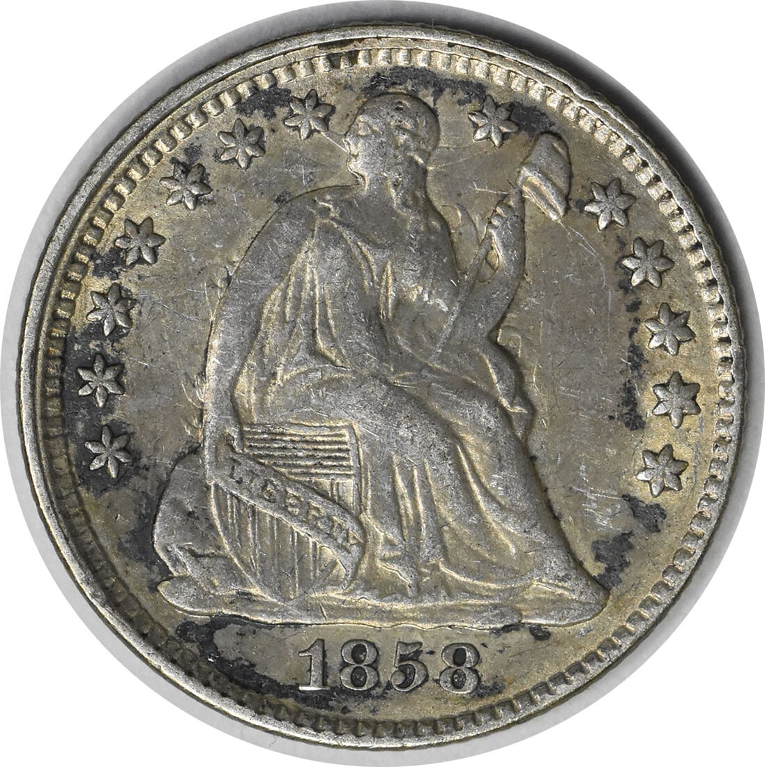 1858 Liberty Seated Silver Half Dime AU Uncertified (1 of 2)