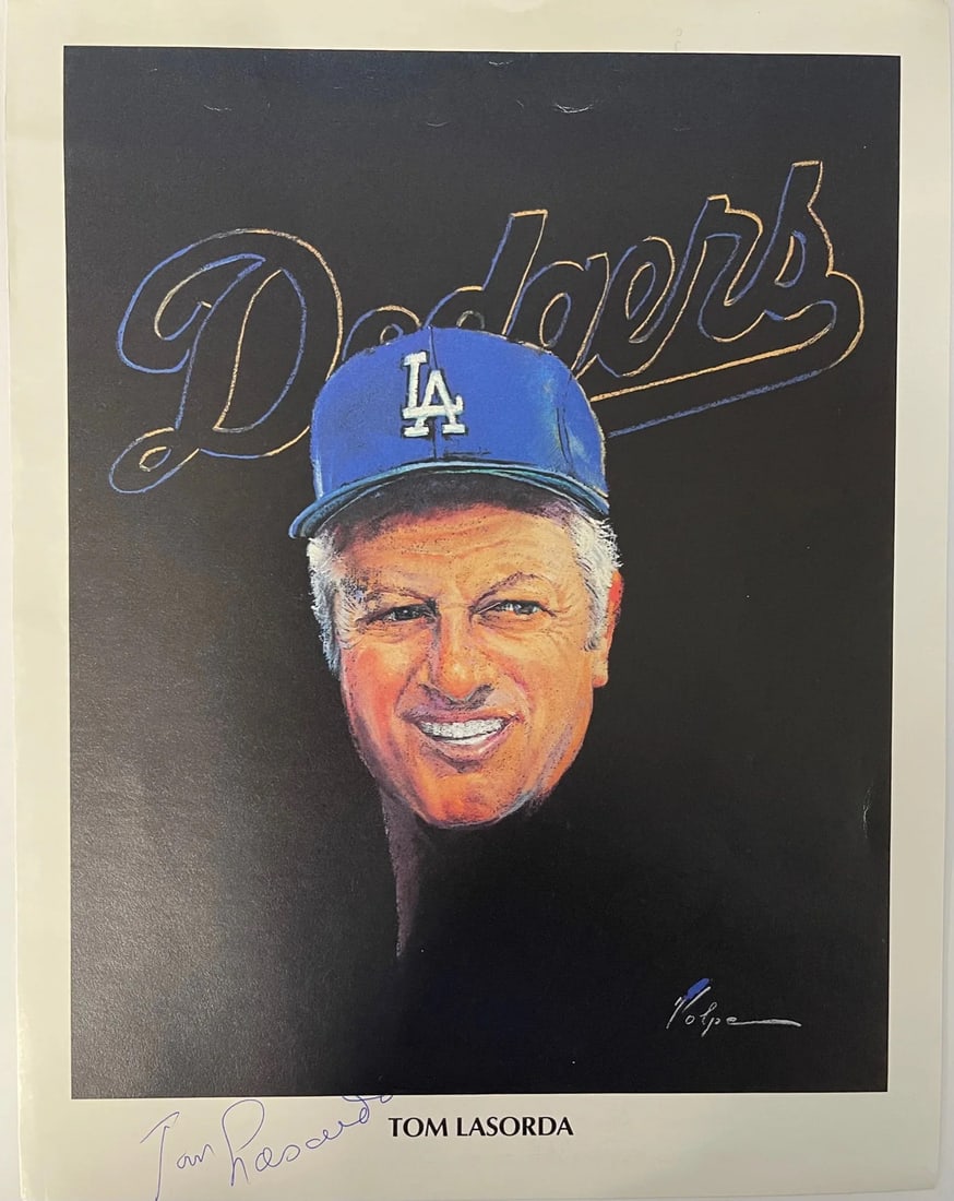 Tommy Lasorda Los Angeles Dodgers Magazine Autographed 8x11 Page (1 of 2)