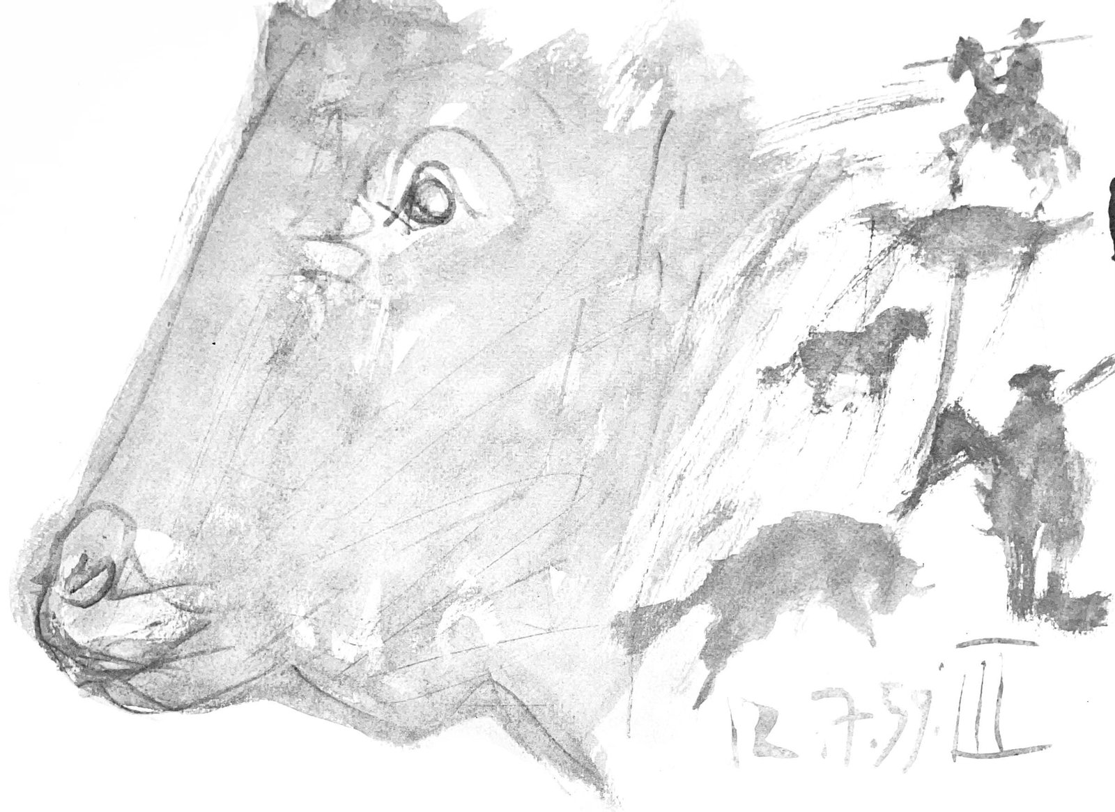 Pablo Picasso, Composition (Bloch 1276; Czwiklitzer 23), Toros y Toreros, Lithograph (1 of 8)