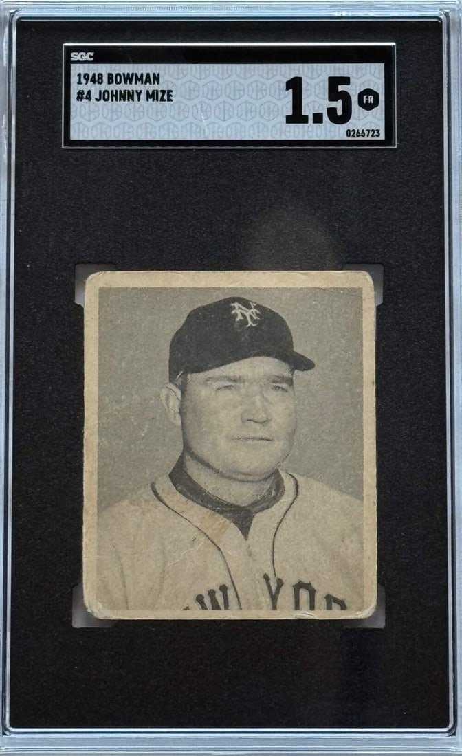 Johnny Mize 1948 Bowman Card #4 SGC 1.5 (1 of 2)