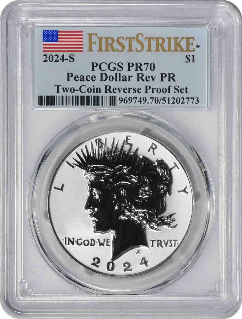 2024-S Peace Silver Dollar from Two-Coin Reverse Proof Set PR70 FS PCGS (1 of 1)