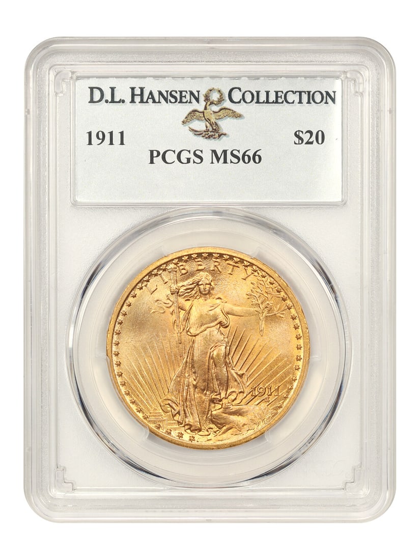 $20 MS66 PCGS ex D.L. Hansen 1911 (1 of 4)