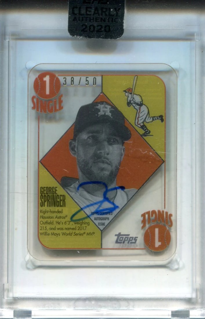 George Springer 2020 Topps clearly autographed mini card sealed (1 of 1)