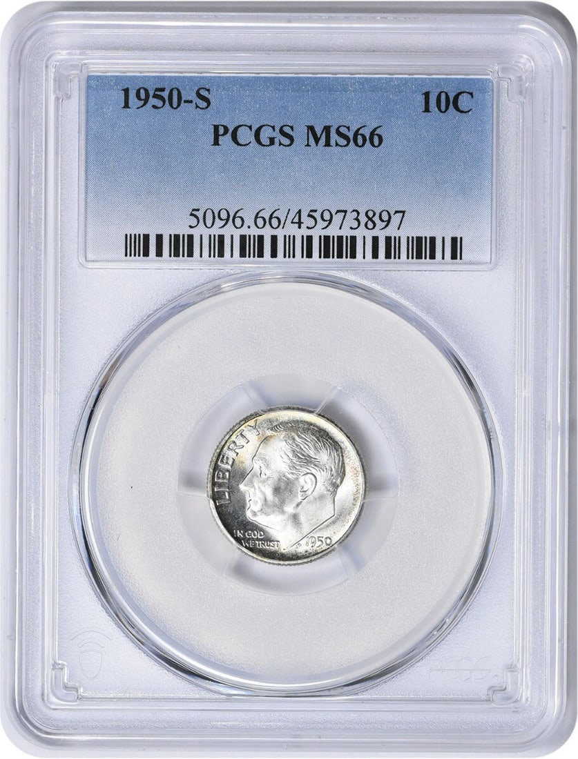 1950-S Roosevelt Silver Dime MS66 PCGS Toned (1 of 1)