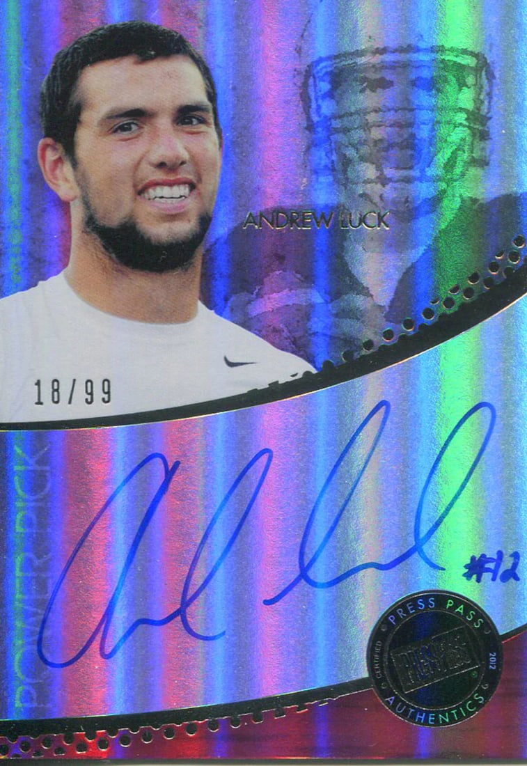 Andrew Luck Autographed 2012 Press Pass Rookie Card (1 of 2)