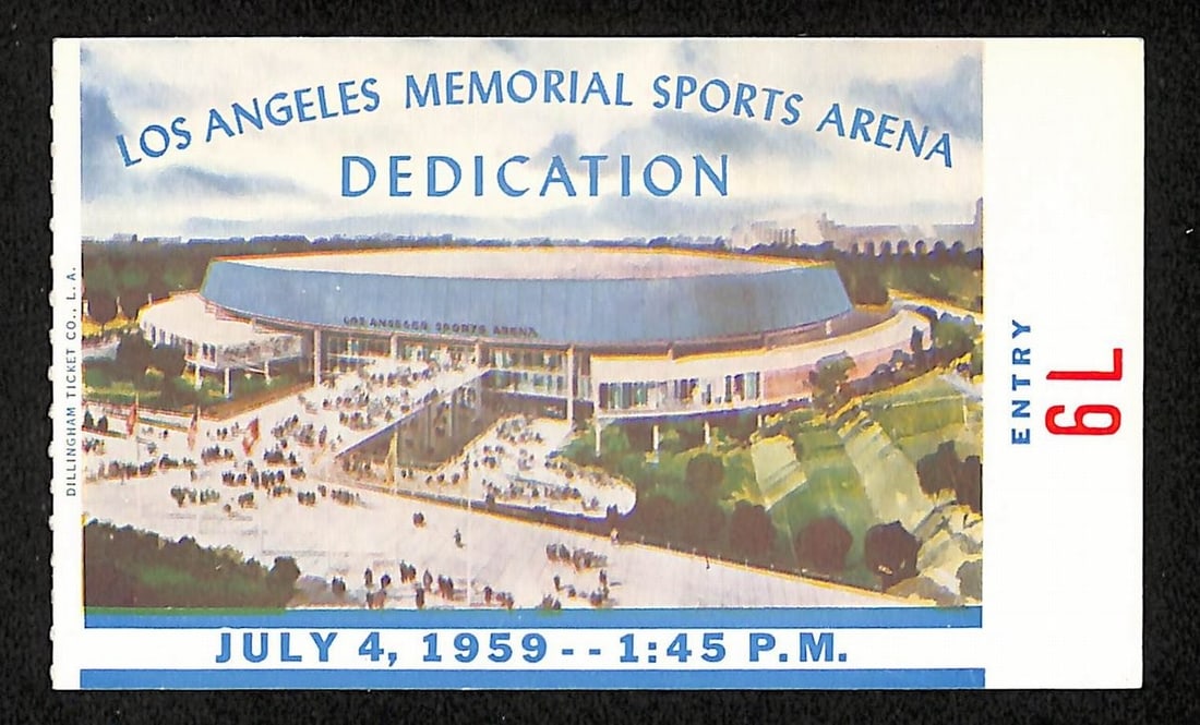 07/ 04/ 1959 LA Memorial Sports Arena Dedication Ticket Stub Richard Nixon 203830 (1 of 2)