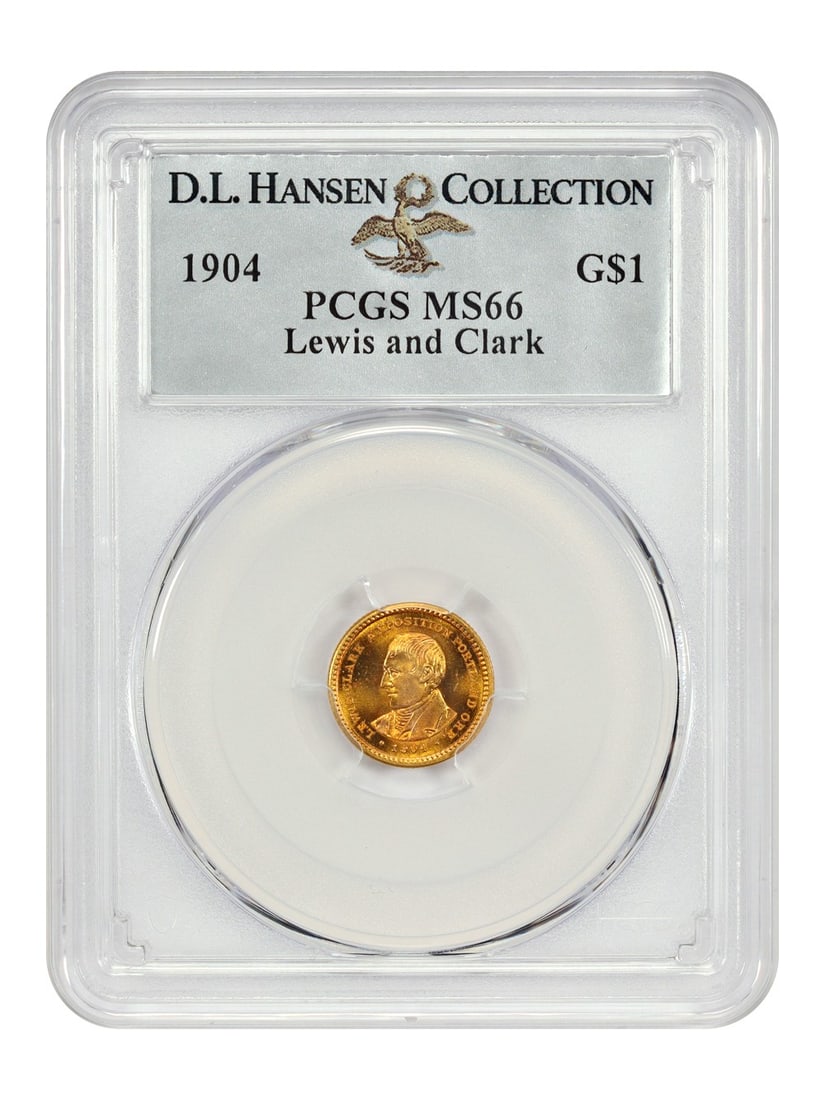 1904 G$1 Lewis and Clark PCGS MS66 ex: D.L. Hansen - Classic Gold Commemorative (1 of 4)