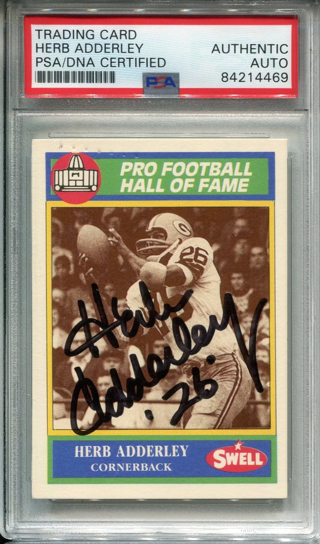 Herb Adderley is a 1990 Swell autographed card #103 by PSA. (1 of 1)