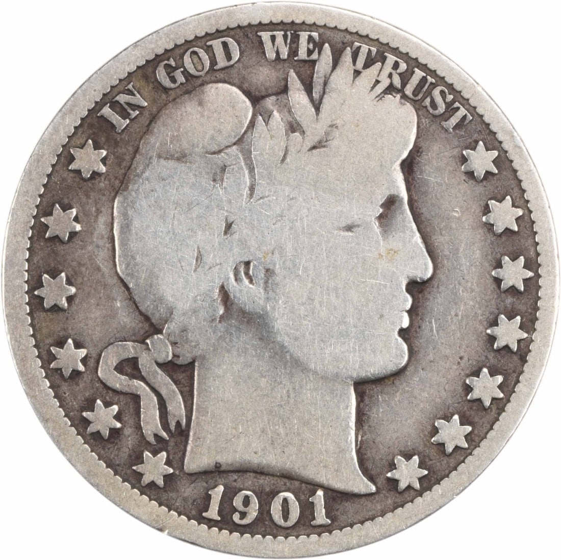 1901-S Barber Silver Half Dollar VG Uncertified (1 of 2)