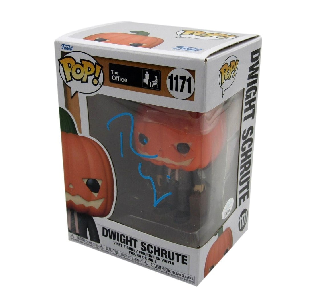Rainn Wilson Autographed Funko Pop! #1171 Figurine "The Office" JSA 184714: Rainn Wilson Autographed Funko Pop! #1171 Figurine "The Office" JSA 184714 Get ready to add some Dunder Mifflin flair to your collection with this rare and unique Rainn Wilson Autographed Funko Pop!