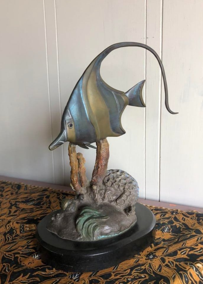 Rip Caswell Bronze Sculpture "Tropical Treasure" Moorish Idol Fish, Ltd Ed 300 (1 of 7)